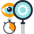 Magnifying glass icon representing search or zoom in functionality.